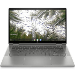 HP Chromebook x360 14c-ca0003na, Silber, Intel Pentium C6405U, 4GB RAM, 64GB eMMC, 14" 1366x768 HD, HP 1 Jahr Garantie, Englisch Tastatur