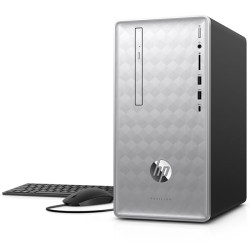 HP Pavilion 590-p0038na Desktop, Silber, AMD Ryzen 5 2400G, 8GB RAM, 2TB SATA, DVD-RW, HP 1 Jahr Garantie, Englisch Tastatur