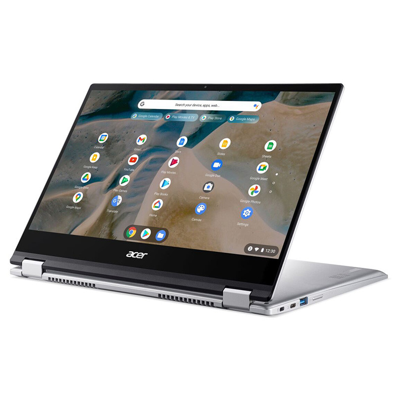 Acer Chromebook Spin 514 CP514-1H-R0XF, Argento, AMD Ryzen 3 3250C, 4GB RAM, 128GB eMMC, 14" 1920x1080 FHD, Acer 1 anno Di Garanzia, Inglese Tastiera