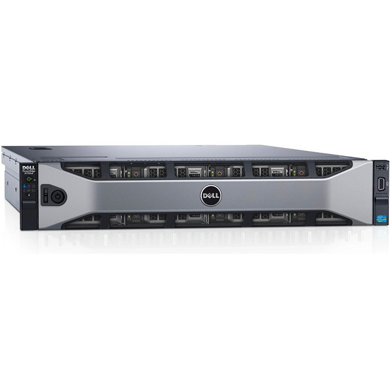 Server rack Dell PowerEdge R730xd, chassis con alloggiamento da 12 x 3,5", doppio Intel Xeon E5-2680 v3, 384 GB di RAM, 2 SAS da 10.000 GB da 600 GB + 5 SAS da 7,2 KB da 4 TB, PERC H730P, doppio alimentatore da 1.100 W, EuroPC 1 anno di garanzia
