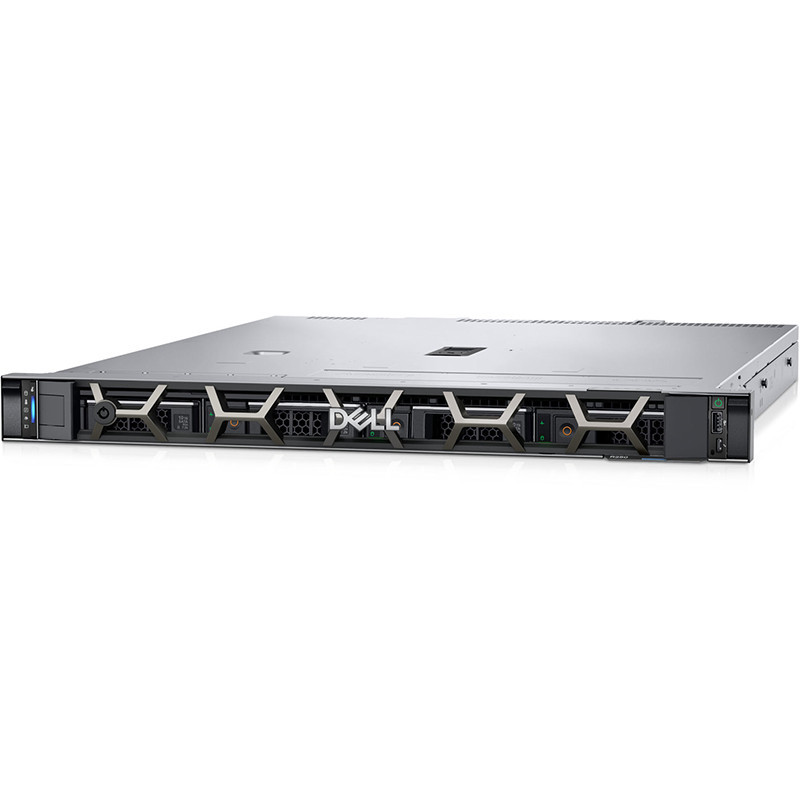 Server rack Dell PowerEdge R250, chassis con alloggiamento hot plug 4x3,5", Intel Xeon E-2324G, 32 GB di RAM, 2 SSD SATA da 1,92 TB, PERC H355, alimentatore da 700 W, Dell 3 anni di garanzia